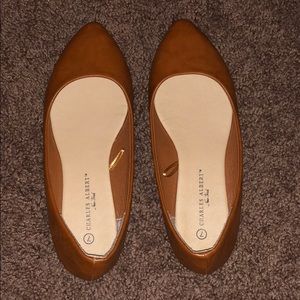 COGNAC/BROWN POINTED FLATS